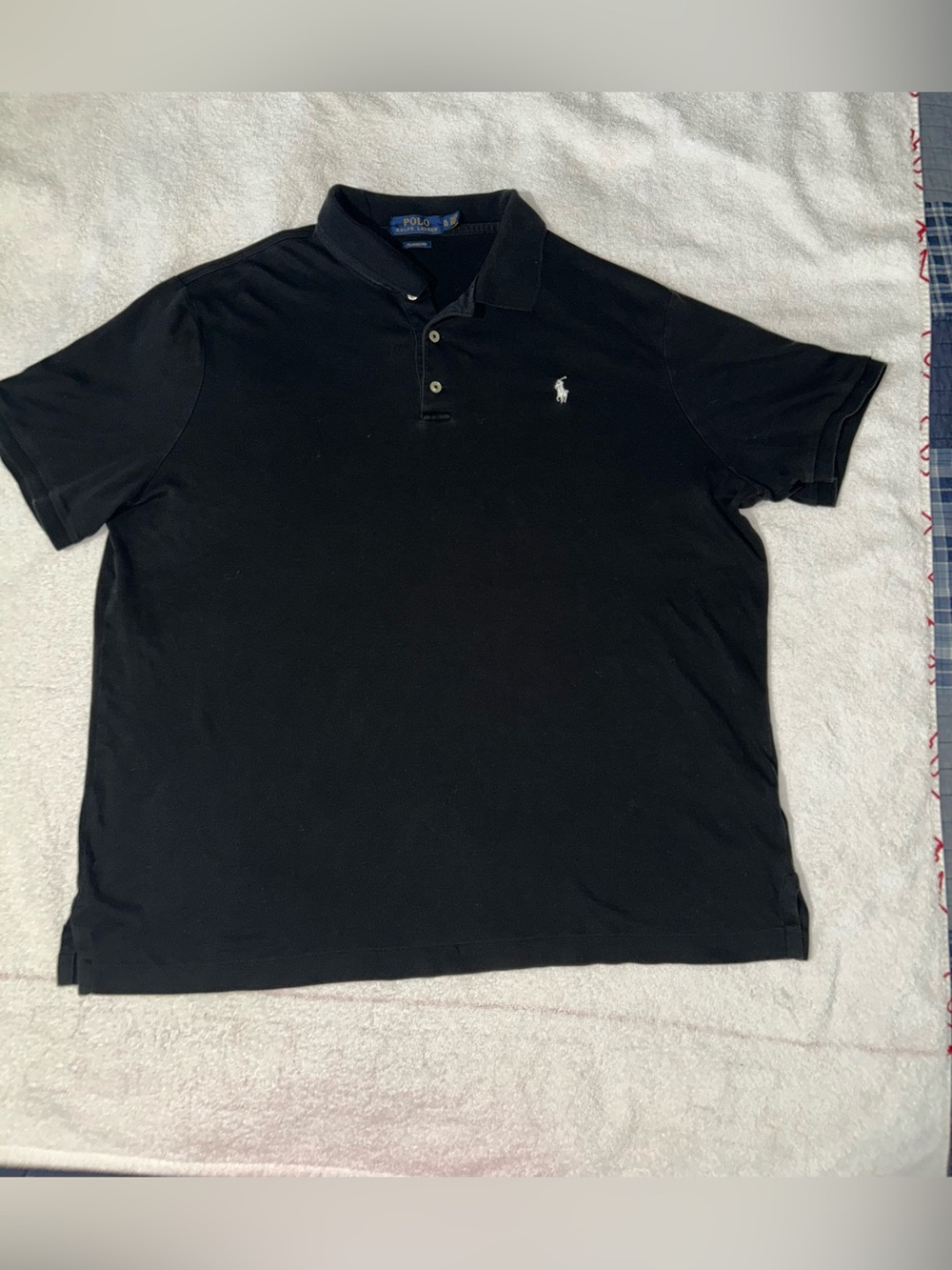 Ralph Lauren Black Polo with White Pony Logo
